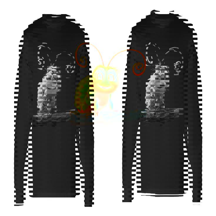 芋虫 面白い芋虫甘い緑の芋虫 長袖Tシャツ