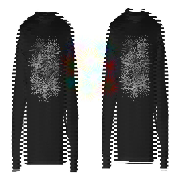 花火のお祝い 長袖Tシャツ