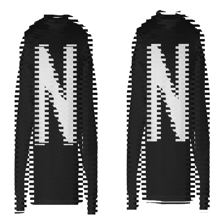 英文字 N 大文字 アルファベット モノグラム イニシャル Abc 長袖Tシャツ