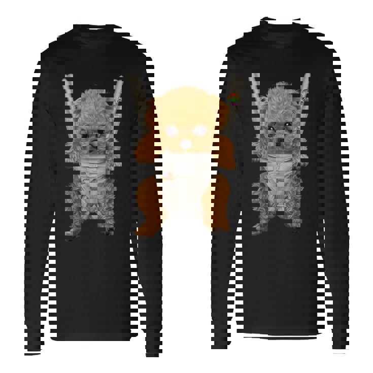 茶毛 プードル いぬ 犬 抱っこ 抱っこ紐 長袖Tシャツ