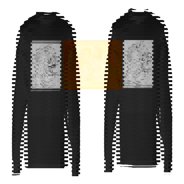 葛飾北斎作 蛇女頭 長袖Tシャツ