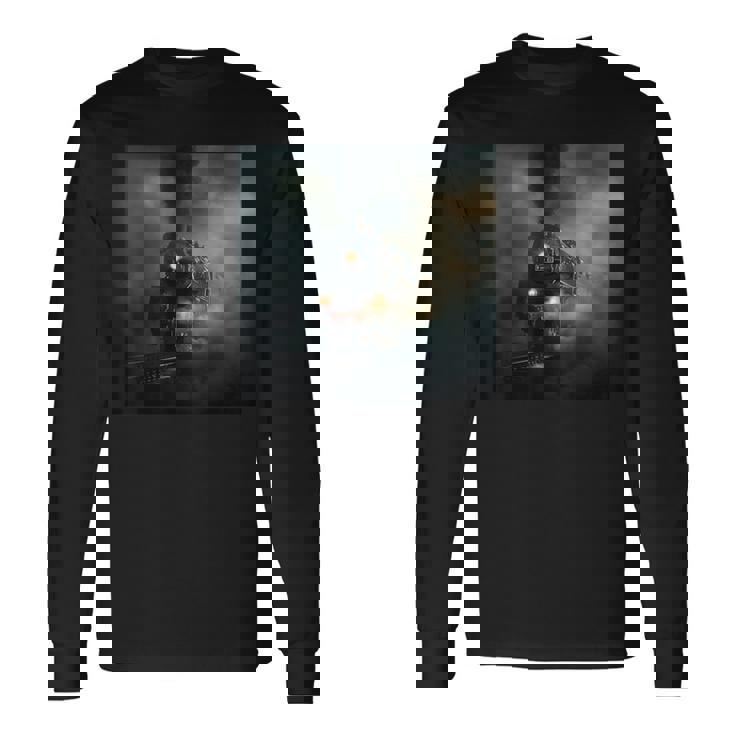 蒸気機関車 鉄道 機関車 ギフト 蒸気機関車 長袖Tシャツ