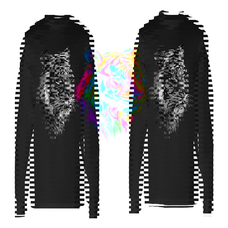 虎 大型猫 野生動物 虎 猫好き かわいい虎 長袖Tシャツ