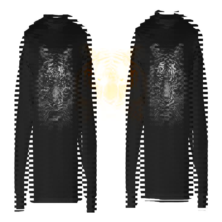 虎のアニマルプリントアート動物愛好家トラ。 長袖Tシャツ