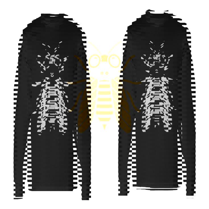 蝉のユーモア シンプルでかわいいミニマリストの昆虫 蝉 長袖Tシャツ