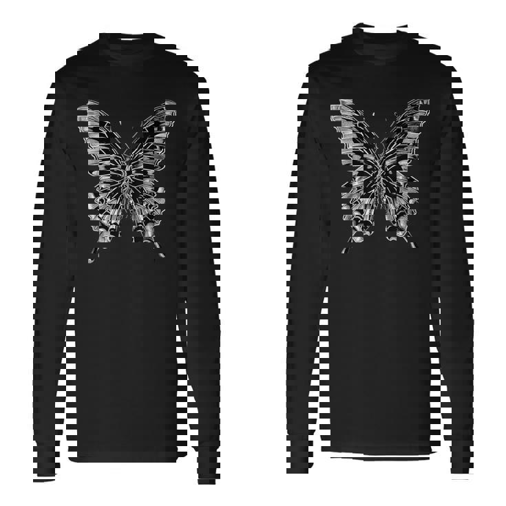 蝶 蝶の翅 蝶 昆虫 蝶 長袖Tシャツ ギフトのアイデア
