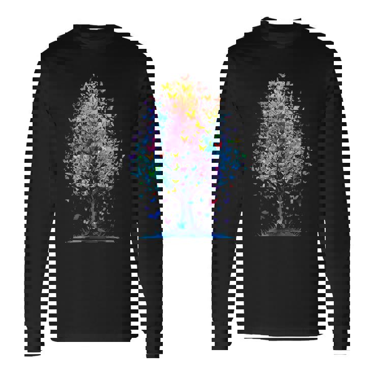 蝶の木の美学 蝶々 美しい美学 長袖Tシャツ