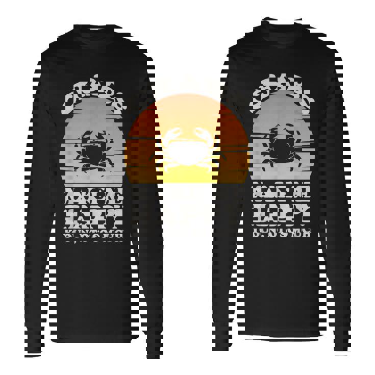 蟹は私を幸せにする カニ服 カニ 長袖Tシャツ