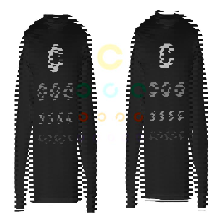 視力検査眼鏡屋面白いレトロヴィンテージ 長袖Tシャツ