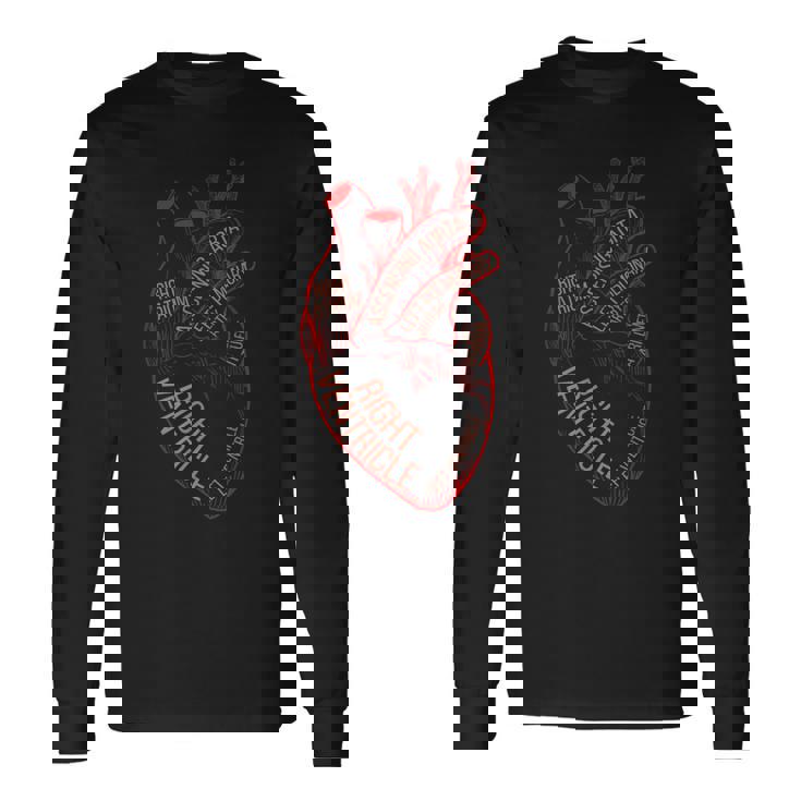 解剖学 心臓 心臓病 看護師 循環器専門医 心電図 循環器学 長袖Tシャツ