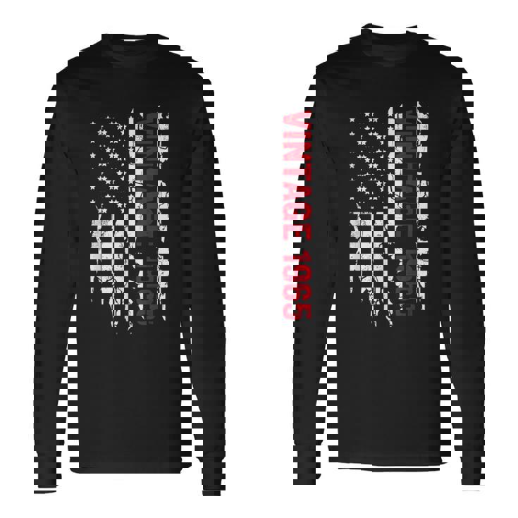 誕生日のためのアメリカ国旗誕生年 1965 長袖Tシャツ