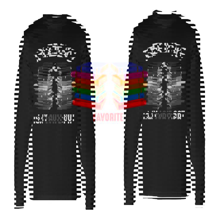 読書は私の好きなスポーツです 本好き 趣味 文学 長袖Tシャツ