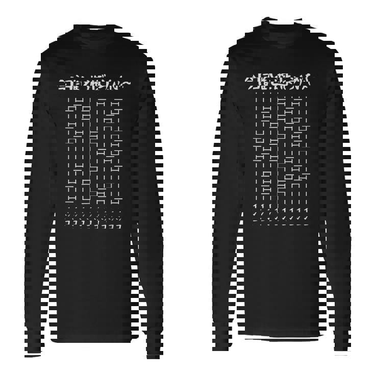 誰と遊ぼうかなー あみだくじの面白ネタ インコ あみだくじ ギャグ ジョーク インコ好き おもしろ 長袖Tシャツ