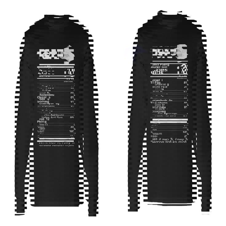 豆腐栄養成分 おもしろ食品 ビーガン ベジタリアンプロテイン 長袖Tシャツ