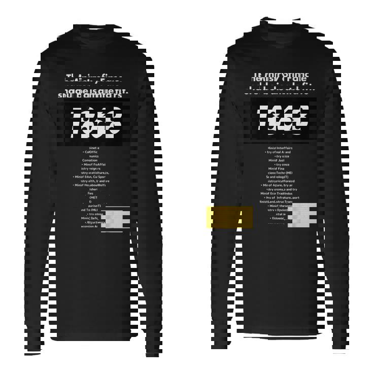 財務省解体dissolution Of The Ministry Of Finance 長袖Tシャツ