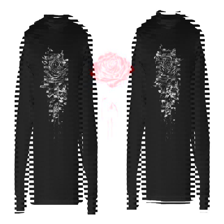 赤いバラ 花 ボタニスト 庭 花 バラ 長袖Tシャツ