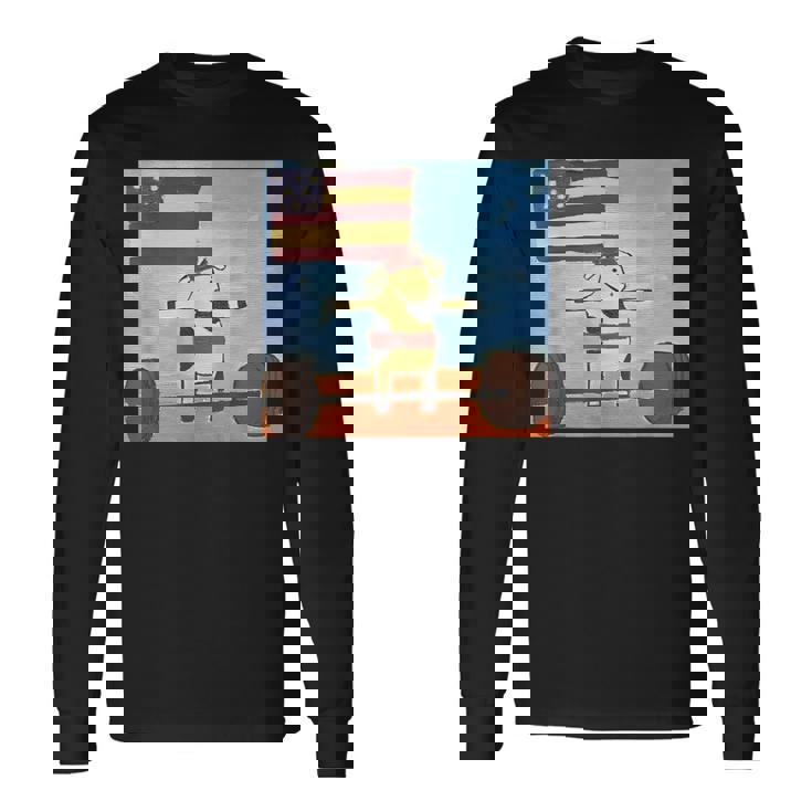 赤身ビーフ パティ赤身ビーフティー デッドリフティングビーフ 長袖Tシャツ