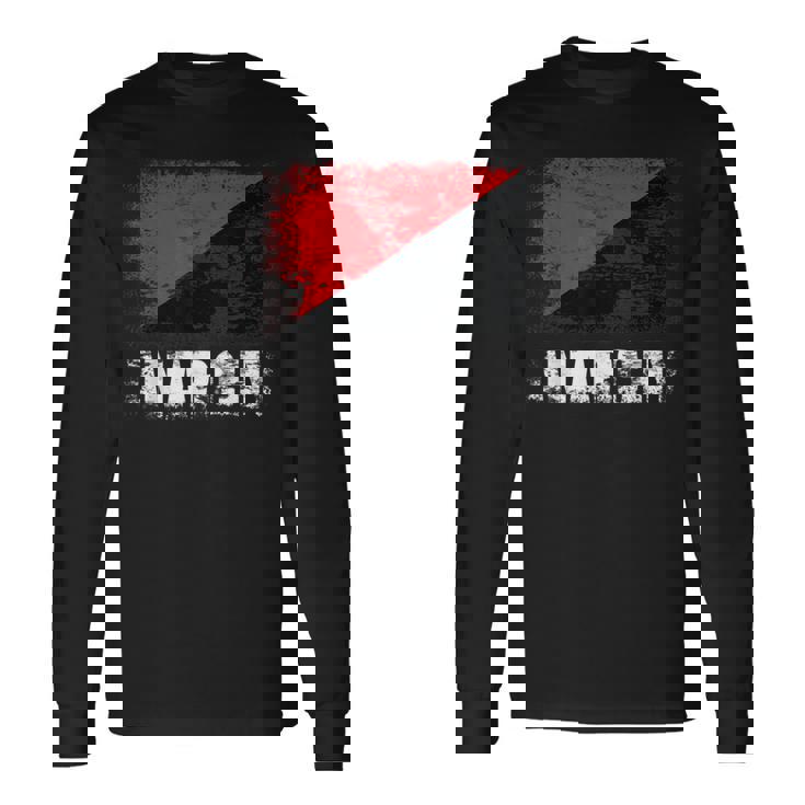 赤黒アナーキーフラッグtシャツ 長袖Tシャツ