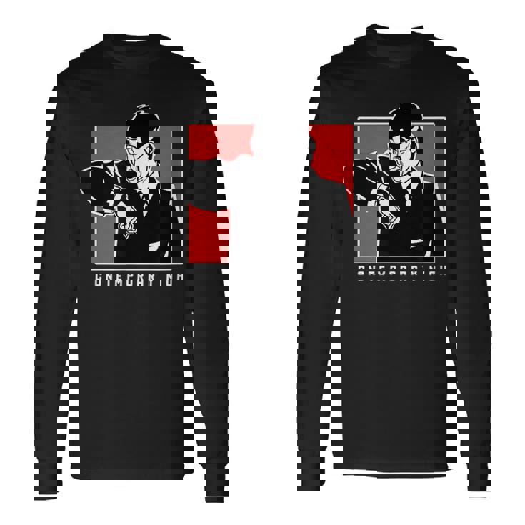 路上の能劇 伝統・現代美術 長袖Tシャツ