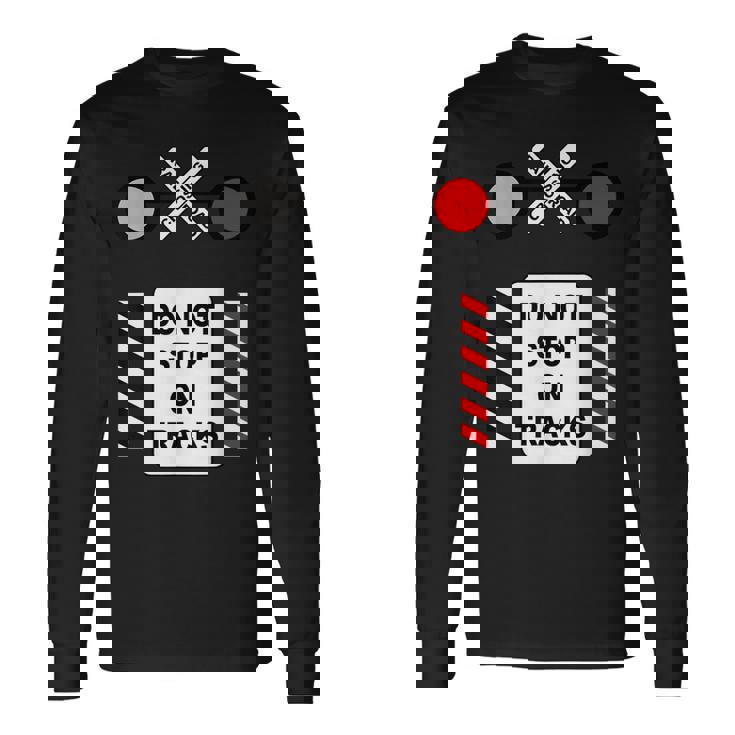 踏切サイン ハロウィン コスチューム 鉄道 電車 長袖Tシャツ