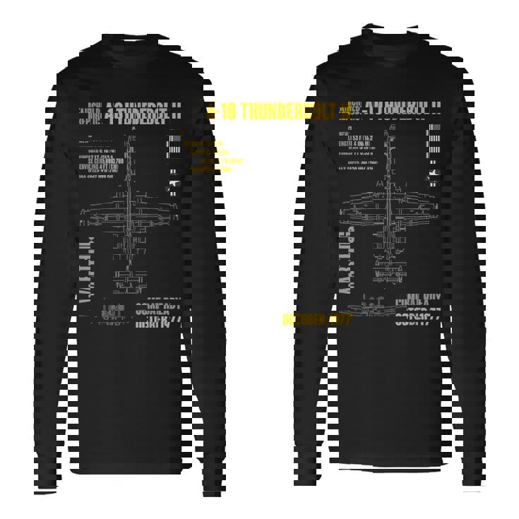 軍用機 A-10 Thunderbolt Ii Warthog Usaf 長袖Tシャツ