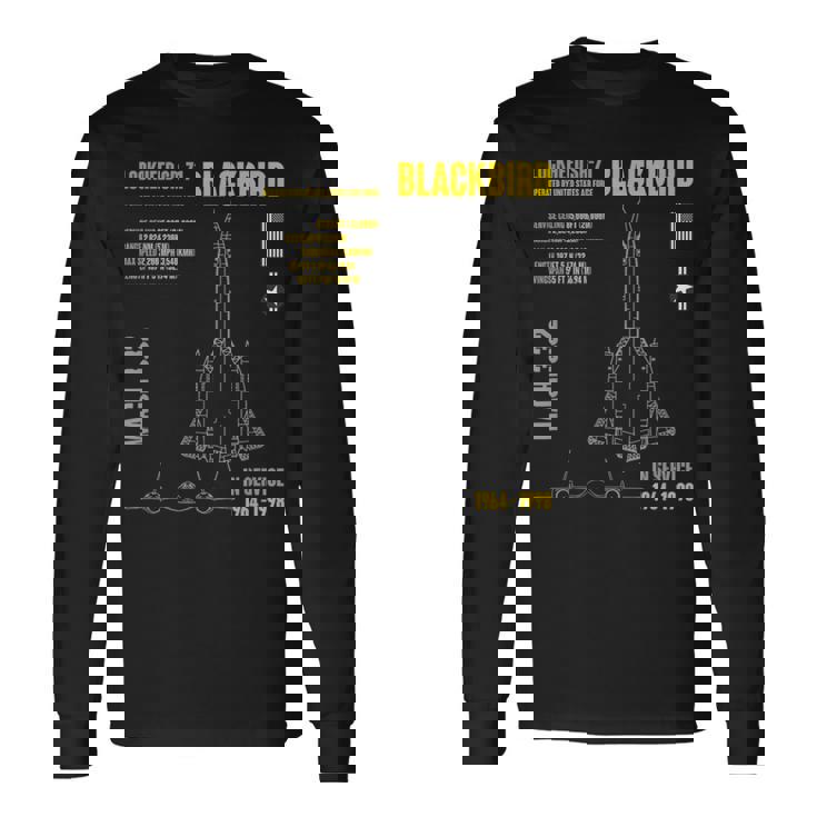 軍用航空機 ロッキードr-71 ブラックバード Usaf 長袖Tシャツ