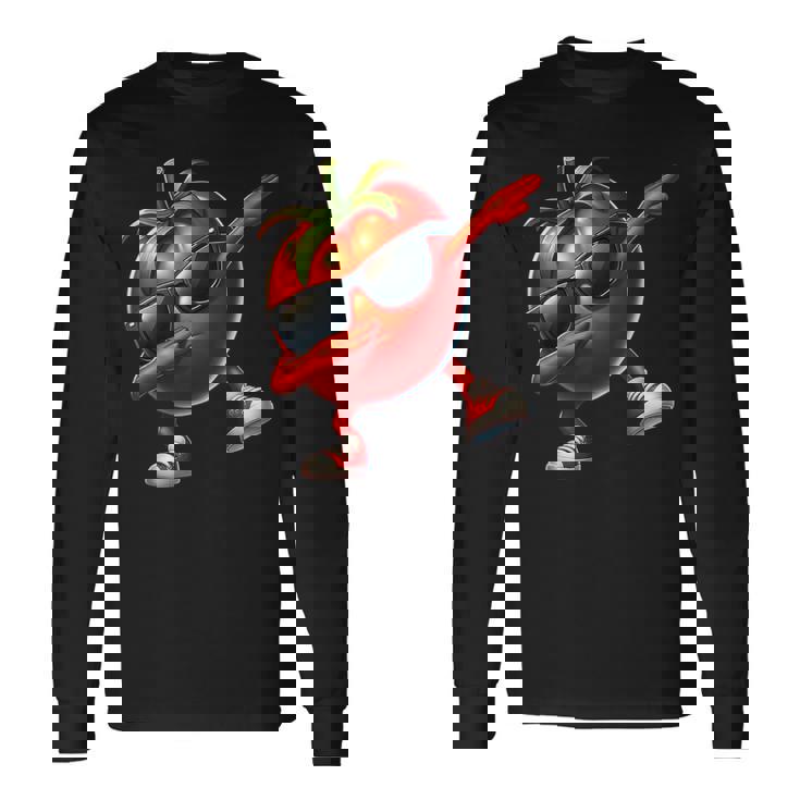 軽くたたくトマト ダンシング 軽くたたくトマト フルーツ 長袖Tシャツ
