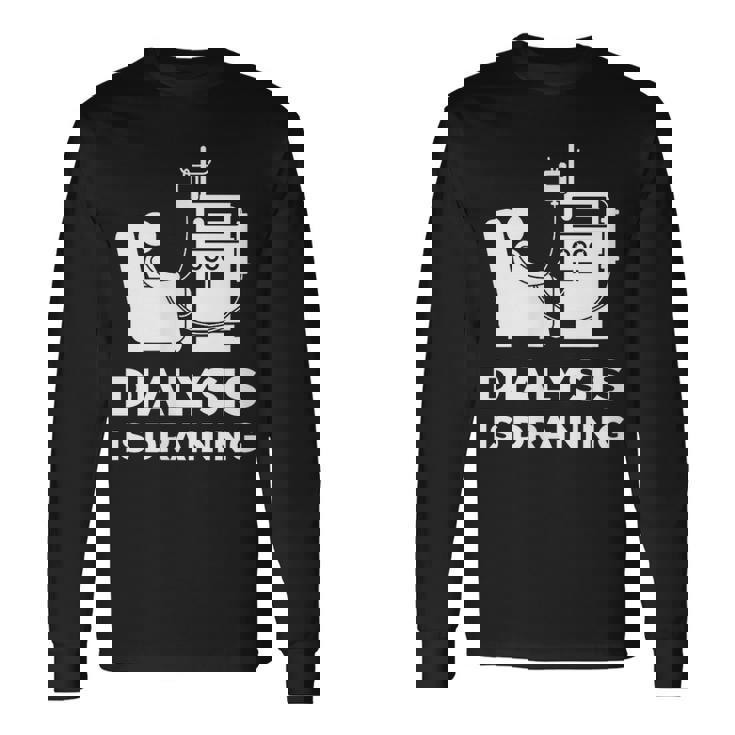 透析tシャツ 透析患者用 透析は排水 長袖Tシャツ