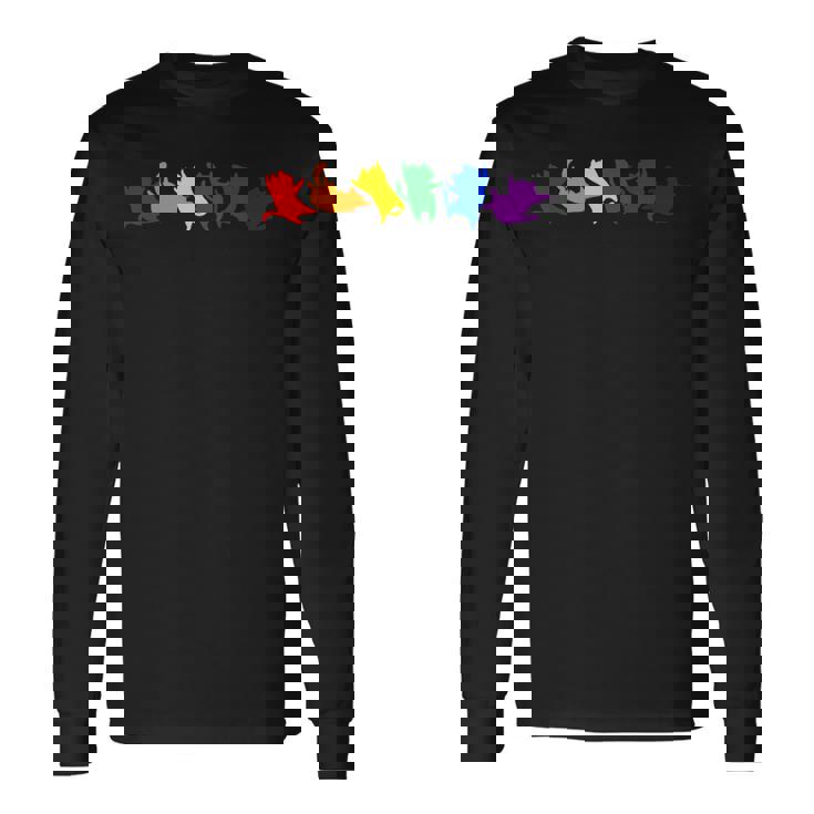 遊び好きなレインボーキャット Lgbtq プライド 楽しい 長袖Tシャツ