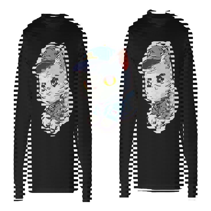 郵便配達員、Dps 配達員の猫を削除 長袖Tシャツ