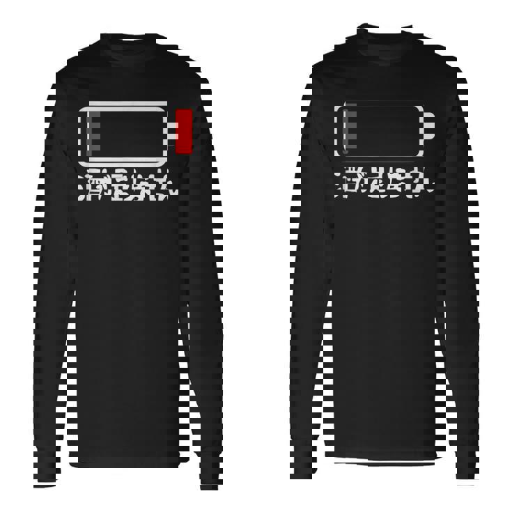 酒が足りません 充電 お酒好き ネタ 酒好き ビール好き ジョーク 酒カス 酒呑み おもしろ 長袖Tシャツ