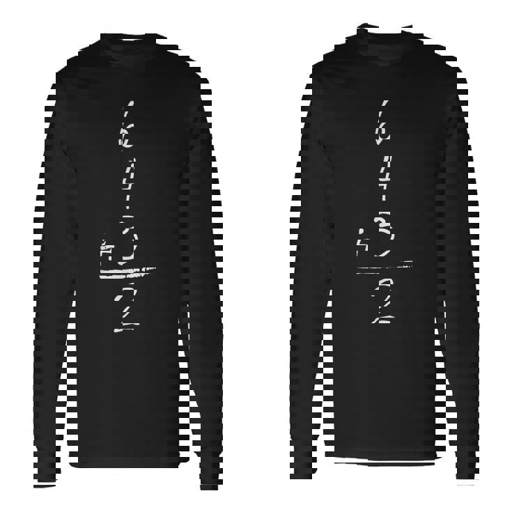 野球にインスパイアされた数学6 4 3 2 ダブルプレイソフトボールゲームtシャツ 長袖Tシャツ