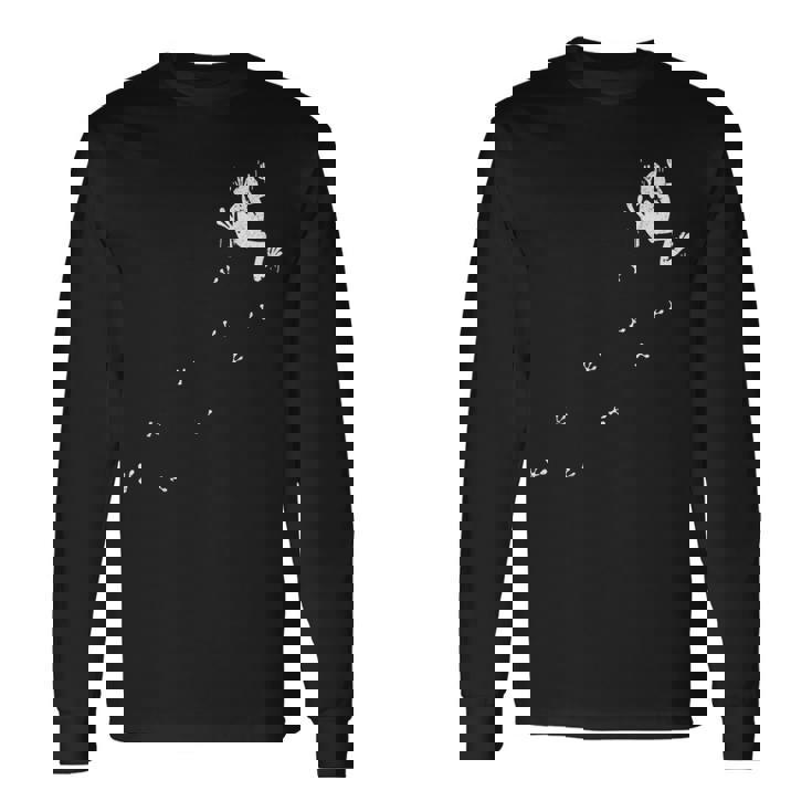 野生動物 足跡 水陸両用 カエル 熱帯雨林 カエル 長袖Tシャツ ギフトのアイデア