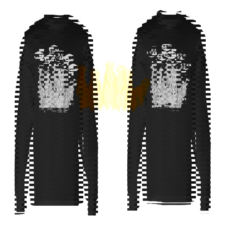 野生動物のミーアキャットアルコールビール 長袖Tシャツ