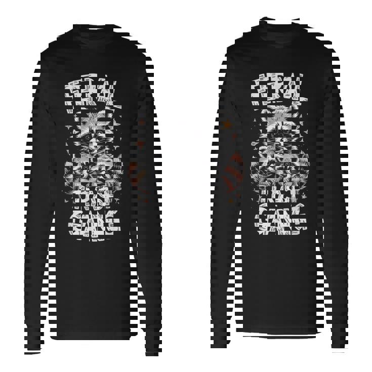 野良ゴミ・ギャング、アライグマ・ファミリーで楽しむ 長袖Tシャツ