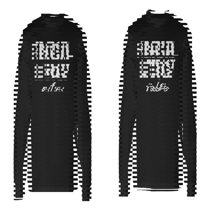 金融リテラシーは重要 長袖Tシャツ