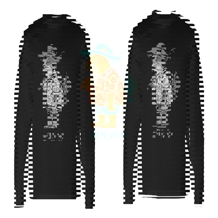 釣りバカ 釣り 猫 釣りおじさん 釣りガール 釣りボーイ 釣り好き かわいい おしゃれ おもしろ イラスト 長袖Tシャツ