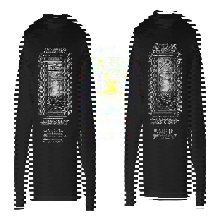 銀河鉄道の駅 猫 長袖Tシャツ