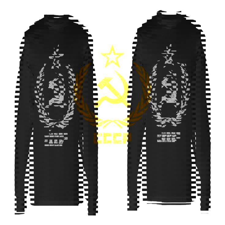 鎌と槌の星cccpソビエト連邦 長袖Tシャツ