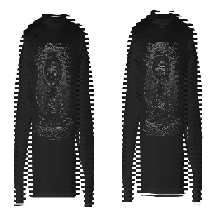 阿弥陀仏 ヴァジュラヤナ マントラ チベット仏教 長袖Tシャツ