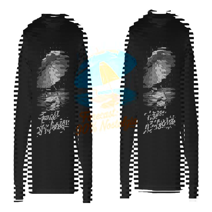 雨の日のノスタルジア 心地よい美学 傘と気分 長袖Tシャツ