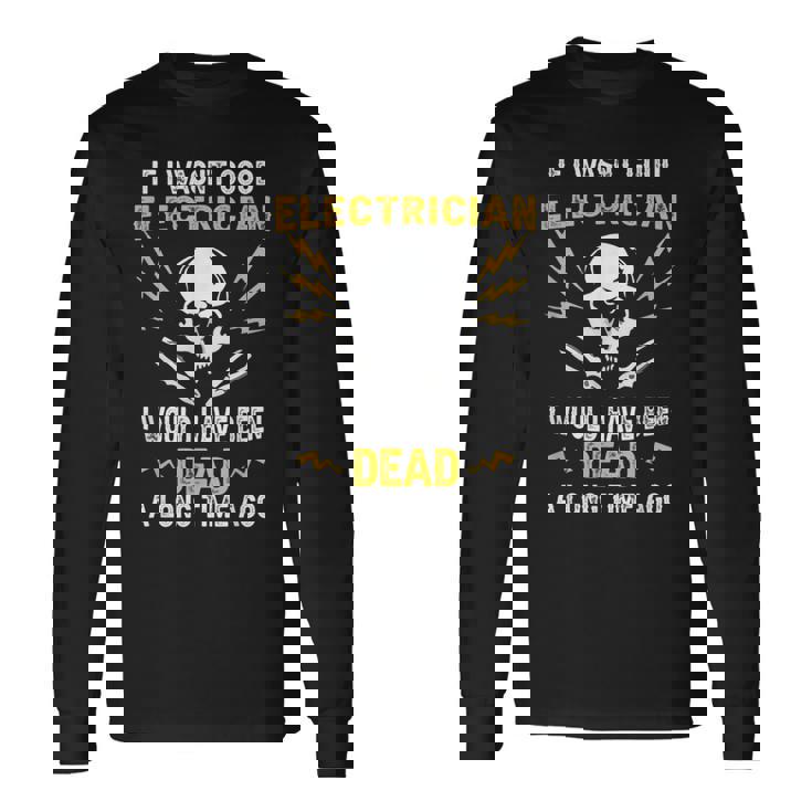 メンズ 電気工事士 電気 おもしろ電気工事士 長袖Tシャツ