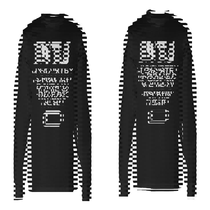 面白い Intj ソーシャルバッテリー 内向的 直感的 パーソナリティ 長袖Tシャツ