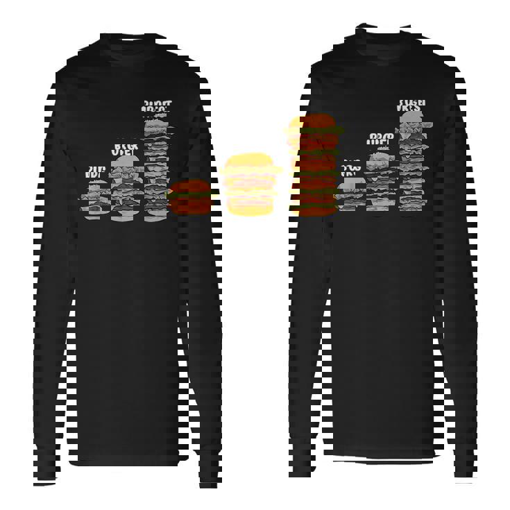 面白い バーグ バーガー バージェスト バーガー ハンバーガー チーズバーガー 長袖Tシャツ