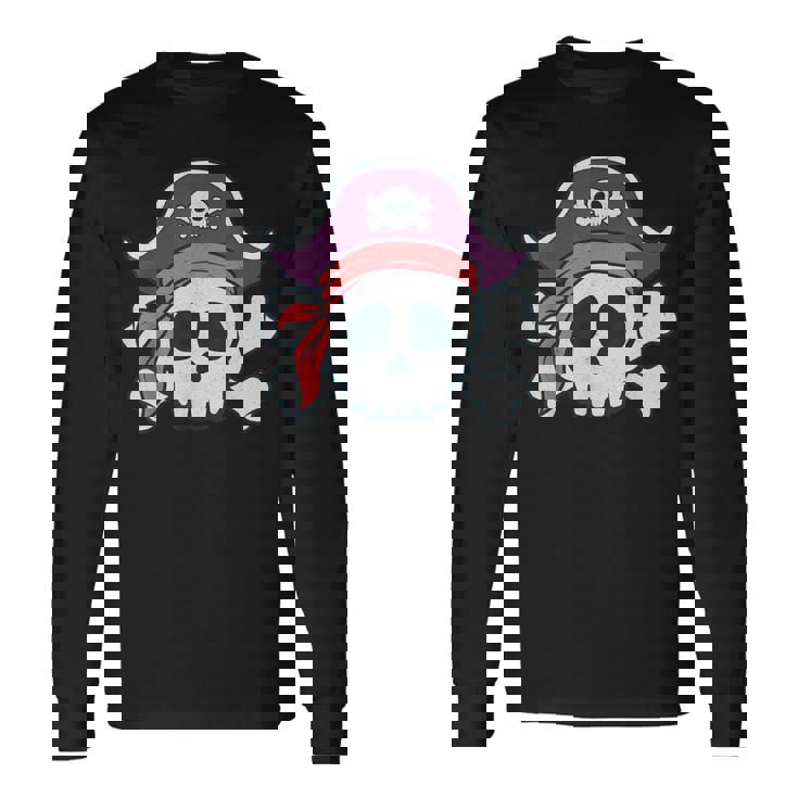 面白い 海賊 漫画 スカル ハロウィン 長袖Tシャツ