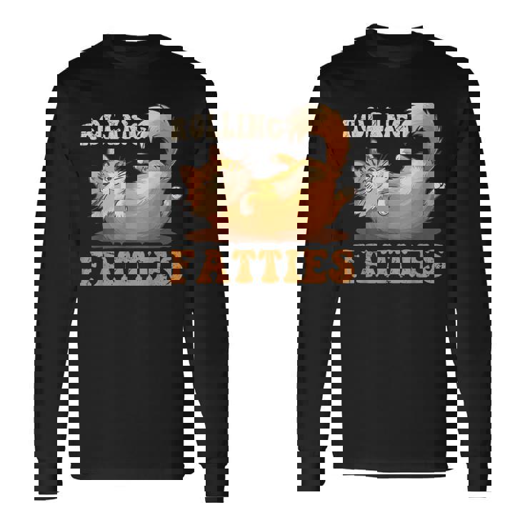 面白い 猫 ローリング ファティ 男女兼用 猫 長袖Tシャツ