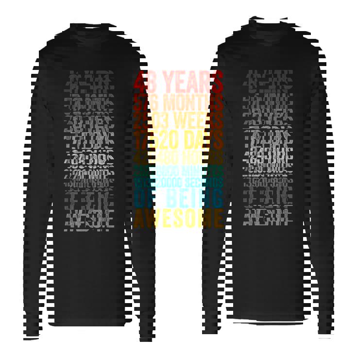 面白い48歳の誕生日シャツ オールドメーター 面白い48歳ギフト 長袖Tシャツ