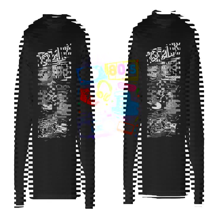 面白い80年代レトロtシャツ 1980年代パーティーギフト ターンテーブルカセット 長袖Tシャツ