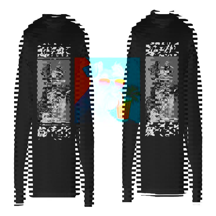 面白いtシャツ シュナウザー イヌ わんこ メンズ 犬好き グッズ おもしろ 面白い 服 ネタ わんこ 長袖Tシャツ