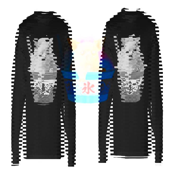 面白いtシャツ チワワ かき氷 イヌ メンズ 犬好き グッズ かわいい おもしろ 面白い 服 ネタ 夏 長袖Tシャツ